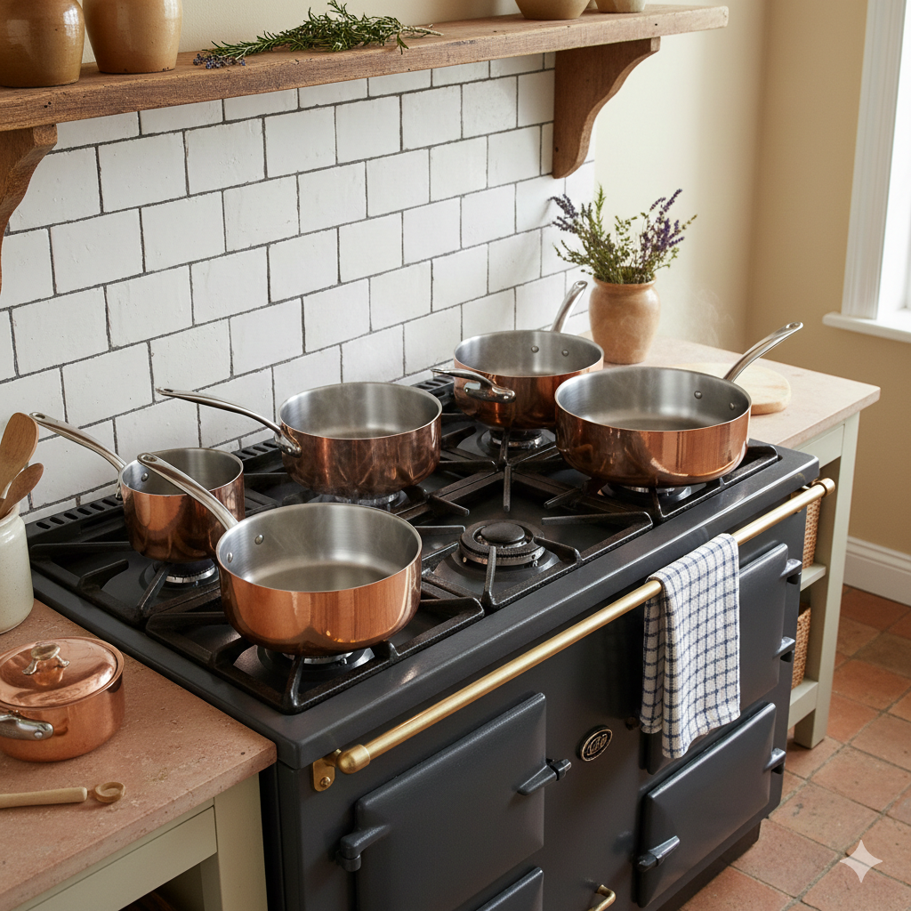 M'Heritage 150 CI Copper Frying Pan Set