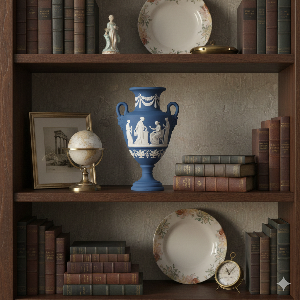 Magnolia Blossom Jasperware Bud Vase 5"